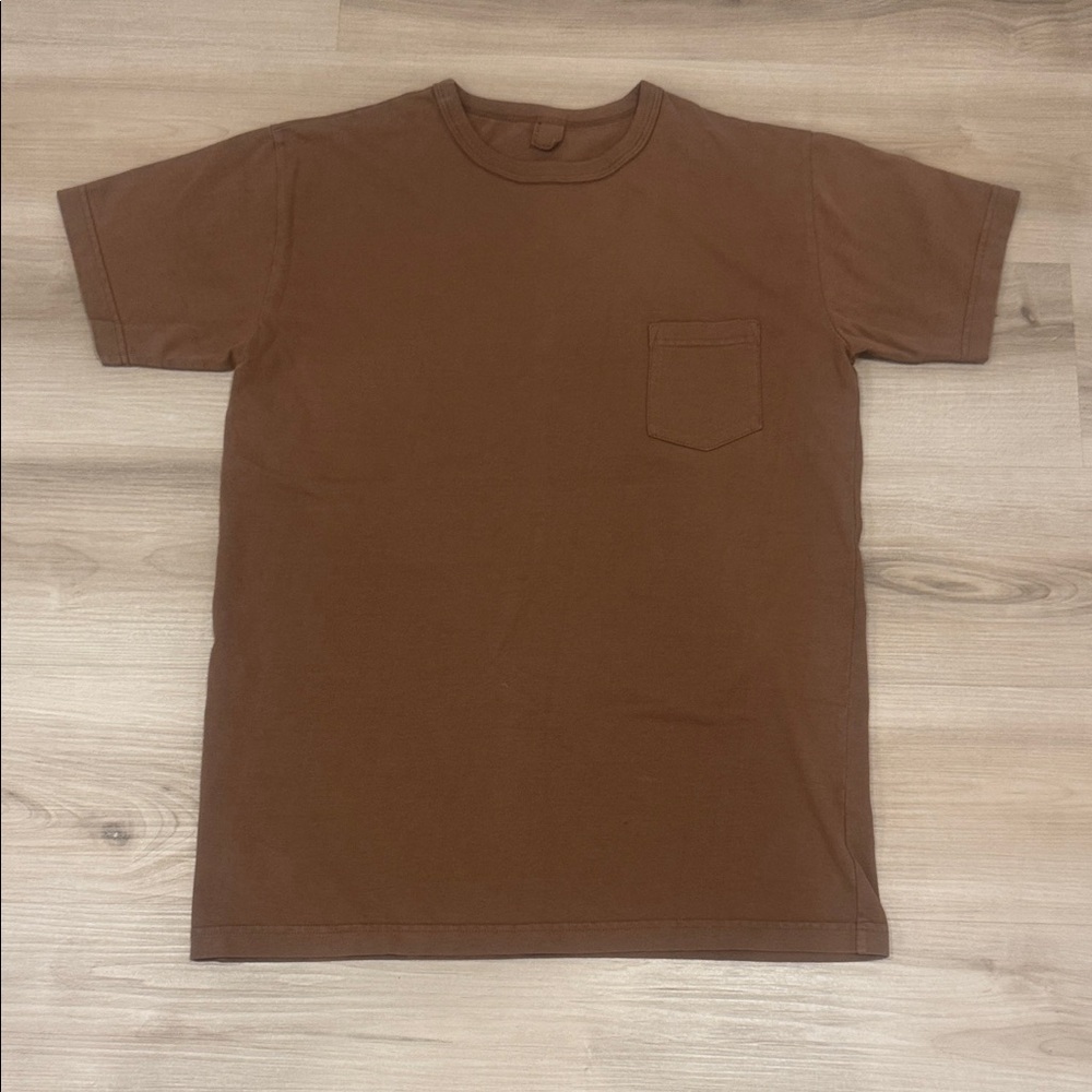 3Sixteen Men's Large Brown single pocket 100% cotton Made in USA T-Shirt
